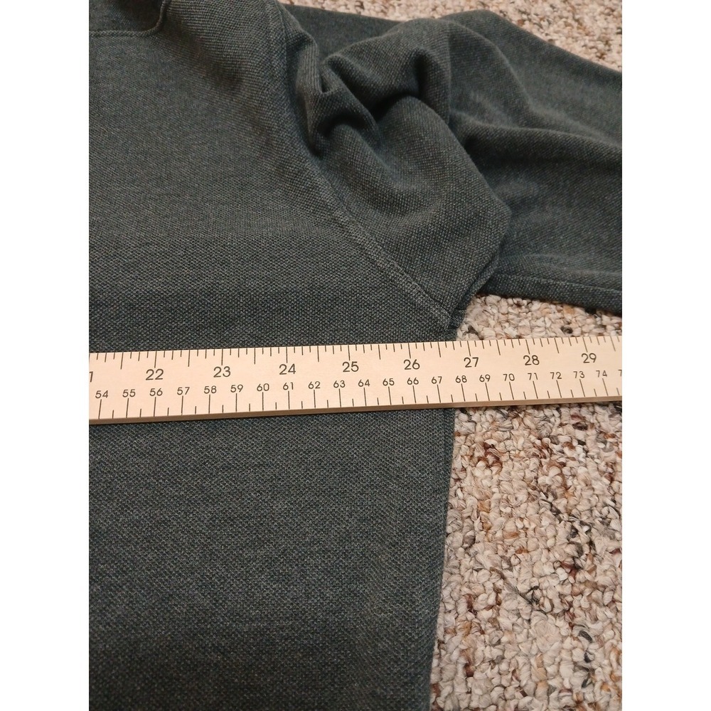 Woolrich Mens Long Sleeve Polo Shirt Dark Gray Classic Fit Large Cotton 90s - Picture 4 of 6